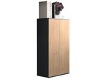 Cassettiere E Credenze Dalosa Antracite / Miele Di Quercia A. 108 X L. 60 X P. 32 Cm