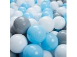 Kiddymoon 300/6Cm Palline Da Gioco Per Bambini Palline Da Piscina Palline Di Plastica Per Bambini Eu, Grigio/Bianco/Baby Blue
