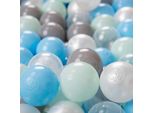 Kiddymoon 200 ∅ 6Cm Palline Da Bagno Per Bambini Palline Giocattolo Per Bambini In Plastica Eu, Grigio Perla/Trasparente/Blu Bambino/Blu