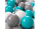 Kiddymoon 1200 ∅ 6Cm Palline Per Bambini Per Giocare Nella Vasca Da Bagno Palline In Plastica Per Bambini Eu, Grigio/Bianco/Turchese