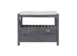 Panca Rebecca Mobili Con 2 Cassetti E 1 Cuscino In Paulownia, Grigio