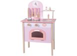 4Iq Play Kitchen Cucina Giocattolo In Legno Per Bambini Kidscookspace 48X27X77,5 Cm Con Accessori