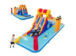 Castello Gonfiabile Costway Con 2 Scivoli, Parete Da Arrampicata, Grotta Per Gattonare, Cannone Ad Acqua E Piscina Per Bambini, Castello Gonfiabile, Parco Acquatico Per Bambini, 693X295X263Cm