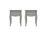 Comodino Barocco 2 Pz. Con 1 Cassetto Grigio.