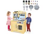 Yuenfong Cucina Giocattolo In Legno, Cucina In Legno Con Utensili Da Cucina Inclusi 14 Accessori Giocattolo Per Alimenti E Pentole, 59,5 X 29,5 X 92 Cm