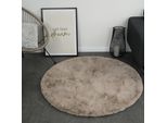 Consilio Concept Cloud Tappeto In Pelliccia 120X120 Taupe Tappeto Supersoft 39 Mm Di Altezza Morbida Imitazione Pelliccia Di Coniglio