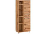 Midischrank Welltime "Soria", Braun (Eichefarben), B:55Cm H:135Cm T:35Cm, SchräNke, Midischrank
