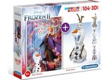 Puzzle 104 Pezzi Clementoni - Frozen 2 - Puzzle + Modello 3D