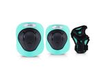 Nils Extreme Pads Set - Set 3In1 Ginocchiere Gomitiere Polsiere Per Bambini Adulti - Nero E Menta - M - H210