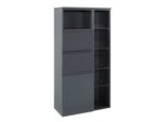 Midischrank Welltime "Cardiff", Grau (Graphitfarben), B:65Cm H:130Cm T:35Cm, Holzwerkstoff, Mdf, SchräNke, Midischrank, Breite 65 Cm, Mit Softclose-Funktion