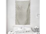 Abakuhaus Quatrefoil Arazzo E Copriletto, Edwardian Floral In Morbido Tessuto Microfibra Lavabile Senza Scolorimento Stampa Digitale, 140 X 230 Cm, Taupe Beige