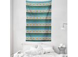 Abakuhaus Tappeto Afgano Da Parete E Copriletto, Rombi E Strisce In Morbido Tessuto Microfibra Lavabile Senza Scolorimento Stampa Digitale, 140 X 230 Cm, Multicolore
