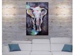 Pittura A Olio Elefante HWC-H25, Tela Pittura Murale, Dipinto A Mano Xl Murale ~ 180X120Cm