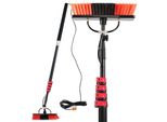 Xpotool Spazzola Di Lavaggio Con Manico Telescopico E Set Di Alimentazione Idrica, Manico Da 7 M, Tubo Da 10 M, Spazzola Di Lavaggio Per Finestre E Pannelli Solari, Ecc