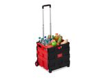 Relaxdays 2X Carrello Spesa Pieghevole Rosso