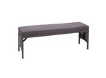 Panca In Poly Rattan HWC-G16, Panca Da Giardino In Rattan, Gastronomia 112Cm ~ Grigio, Cuscini Grigio Scuro