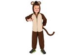 Costume Da Scimmia Animale Per Bambini Marrone-Beige - 110/116 (5-6 Anni)
