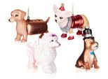 Brubaker Set Di 4 Pezzi Di Gingilli Divertenti Per L'albero - Gingilli Natalizi Dipinti A Mano: Bassotto Hot Dog, Cane Con Cappello A Cilindro, Barboncino E Chihuahua - Decorazioni Per L'albero Di Natale In Vetro Soffiato A Bocca - Divertenti Decorazioni Per L'albero