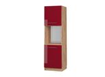Vicco Mobile Per Forno Da Incasso Fame-Line, 60 Cm Aperto, Rosso Bordeaux Lucido/Quercia Dorata