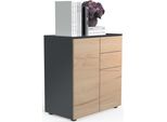 Cassettiere E Credenze Dalosa Antracite / Miele Di Quercia A. 77 X L. 70 X P. 39Cm