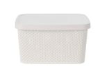 Cesto Portaoggetti In Plastica Bianca 27,4 Cm X 22 Cm X 15,1 Cm