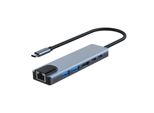 Inf Adattatore Multiporta USB-C USB-A, USB-C, Hdmi, RJ45 Grigio