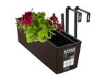 Vaso Da Fiori Kadax Con Inserto "Treviso"", 56 Cm, Con Staffe, Motivo A Scacchiera, Moka"