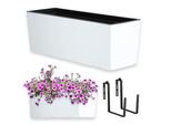 Kadax Vaso Da Fiori Con Inserto "Fontana"", 56 Cm, Con Staffe, Motivo Liscio, Bianco"