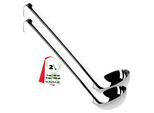 Mestolo Per Zuppa "Kebal"" In Acciaio Inox Kadax, Mestolo Per Salsa Con Manico Lungo Ed Ergonomico, 7 Cm + 8 Cm, Argento"