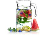 Caraffa Kadax, Caraffa In Vetro, Brocca Per Acqua Con Beccuccio E Manico Pratico, Trasparente, 1,7 Litri, 1 Pezzo