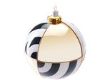 Brubaker Guaina Natalizia Premium Con Motivo A Cerchi - Oro, Bianco E Nero - Guaina In Vetro Per Albero Da 10 Cm
