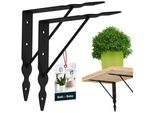Kotarbau® Set Di 2 Mensole In Acciaio Metallico Nero 200X200 Mm Supporto Per Mensola In Metallo Mensola Nera Mensola Mensola Mensola Angolare Per Mensola Mensola Angolare Per Mensola Mensola