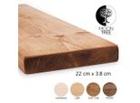 Moontree | Mensola Da Parete Rustica In Legno Berg, 22X3,8X140Cm, Rovere Scuro | Mensola Da Appendere, Mensola Da Parete In Legno Per Soggiorno