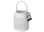Kotarbau® Lanterna Con Manico In Metallo Bianco ⌀ 12,5 Cm Altezza 24 Cm Acciaio Traforato Porta Tealight Lanterna Decorazione Da Tavolo Porta Tealight Grande Tealights Metallo Decorazione Natalizia