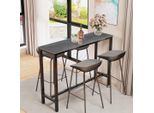 Wisfor Tavolo Da Bar Tavolo Da Cucina, Tavolo Da Pranzo In Marmo, Tavolo Da Bar Per Sala Da Pranzo, Cucina, Sala Feste, Con Struttura In Metallo, 120X40X105Cm, Grigio Scuro