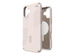Speck Presidio2 Grip Clicklock E Magsafe - Custodia Per Iphone 16 Plus (Bleached Bone / Heirloom Gold / Hazel Brown)