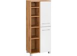 Midischrank Welltime "Soria", Weiß (Eichefarben, Weiß), B:55Cm H:135Cm T:35Cm, SchräNke, Midischrank
