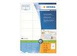 Herma Premium - Etichette Permanenti Autoadesive In Carta Laminata Opaca - Bianco - 63,5 X 46,6 Mm - 1800 Etichette (100 Fogli X 18) (4265)