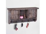 Tastiera HWC-A48, Cassetta Portachiavi Con Ante, Legno Massiccio Certificato Mvg ~ Marrone Shabby