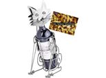 Brubaker Portabottiglie Vino Gatto Portabottiglie Oggetto Decorativo In Metallo Con Biglietto D'auguri Per Regalo Vino