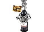 Brubaker Portabottiglie Vino Portabottiglie Capitano Oggetto Decorativo In Metallo Con Biglietto D'auguri Per Vino Regalo