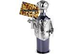 Brubaker Portabottiglie Portabottiglie Cameriere Da Vino Oggetto Decorativo In Metallo Con Biglietto D'auguri Per Regalo Di Vino
