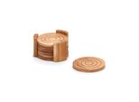 Set Di Sette Porta Bicchieri Zeller, Bambù, 12,7X7 Cm, Marrone