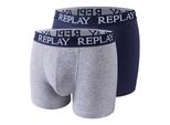 Replay Trunk Boxer Style 01/C Basic Cuff Logo In Confezione Da 2 Pz