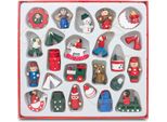 Set Di 22 Pezzi Brubaker Set Di Decorazioni In Legno Per L'albero Di Natale, Figure Alte Fino A 4 Cm, Dipinte A Mano