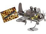 Brubaker Portabottiglie Coppia In Aereo Scultura In Metallo Regalo Con Carta Regalo