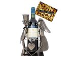 Brubaker Portabottiglie Matrimonio Coppia Sposi Decorazione Oggetto Metallo Con Biglietto Di Auguri Per Regalo Di Nozze
