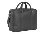 Leonhard Heyden Pelle Cartella Borsa A Tracolla Con Scomparto Per Laptop Bergamo Zipped Briefcase 2 Black Nero