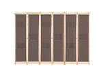 Syfax™ Divisorio A 6 Pannelli Marrone 240X170X4 Cm In Tessuto