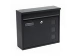 Cassetta Postale Wiltec V12 Antracite 360 X 115 X 320 Mm, Cassetta Postale A Parete Con Serratura, Finestre Di Visualizzazione E Targhetta, Cassetta Postale In Acciaio Zincato
